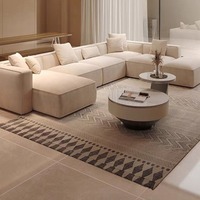 Ensemble de canapé-lit convertible minimaliste de luxe, meubles modulaires pour salon avec éléments décoratifs