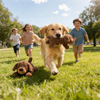 Jouets en peluche pour animaux de compagnie en gros, nouveauté, chiot mignon, jouet durable qui couine pour chiens, interaction, jouet à mâcher, logo personnalisé, jouets pour chiens