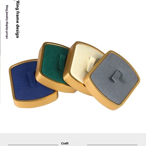 Di lusso in microfibra con 4 slot per anello in metallo, Multi-colore camoscio anello espositore per negozi di gioielli - Product Image 5