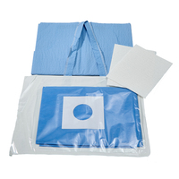 Pack chirurgical universel non tissé avec blouse chirurgicale renforcée et drap de table adhésif certifié CE