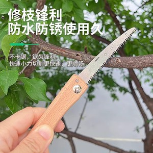 Mini scie pliante à manche en bois, 263mm, à dents fines, pour la coupe du bois, utilisation en extérieur - Product Image 2