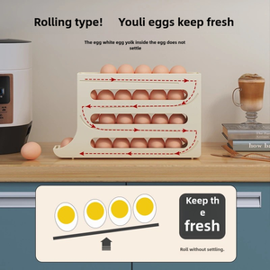 Support de rangement pour œufs à alimentation automatique par gravité, plateau à œufs roulant automatique <span class=keywords><strong>multi</strong></span>-niveaux en plastique de qualité alimentaire - Product Image 2