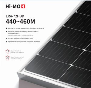 Panel surya LONGI semua hitam 144 sel Perc stok dengan kaca ganda 445W 450W - Product Image 1