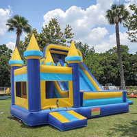Château gonflable coloré en PVC HTH BC250101D avec toboggan, géant 8x6m, capacité 1000kg, pour 20 enfants et adultes, usage en parc, unisexe