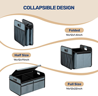 Organisateur de coffre de voiture avec couvercle, tissu Oxford 600D, boîte de rangement pliable avec base antidérapante pour SUV, camion, véhicule