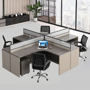 Bonne qualité 2.4m Mdf 2 personnes Partition <span class=keywords><strong>Table</strong></span> <span class=keywords><strong>de</strong></span> bureau d'<span class=keywords><strong>occasion</strong></span> Coworking Bureaux en forme <span class=keywords><strong>de</strong></span> L pour le personnel - Product Image 2