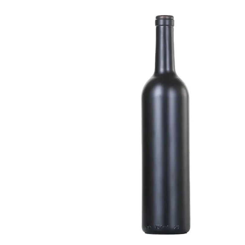 Mattschwarz leer Bordeaux Rotwein glas Liquor Spirits Flaschen 500ml 750ml Glas Tequila Flaschen mit Deckel