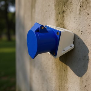 Prise électrique murale industrielle 2P+T 16A IP44 pour usage extérieur - Product Image 3