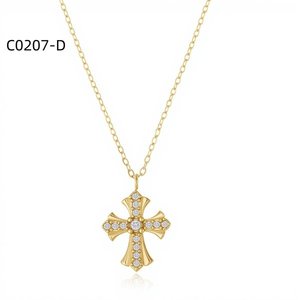 Collar con Colgante de Cruz Amy Amy, Chapado en Rodio, con Circonita Cúbica, Joyería de Moda para Mujer, para Uso Diario, Regalo - Product Image 2