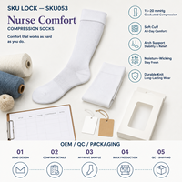 Chaussettes de compression confortables pour infirmières, marque privée, pour les détaillants de produits de bien-être, avec support pour la fourniture et l'approbation des échantillons
