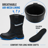 Bottes hautes imperméables EN ISO 20345 S3 avec embout en acier, semelle intermédiaire en PU résistante aux perforations, antidérapantes, pour l'industrie, la construction et les usines