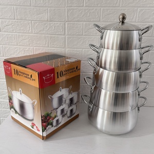 Bộ nồi nhôm 10 món, gồm 5 nồi kiểu châu Phi, bộ dụng cụ nấu ăn - Product Image 1