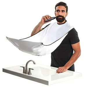 Tablier de rasage pour homme, cape attrape-barbe, bavoir de soin pour le visage, pour rasage et nettoyage des poils, bavoirs pour adultes, cadeau pour homme, tablier de nettoyage - Product Image 3