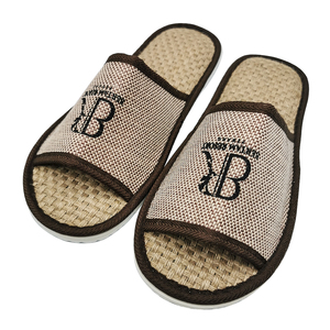 Chaussons jetables de luxe en coton et lin pour hôtels et spas, <span class=keywords><strong>éco</strong></span>logiques, vente en gros OEM - Product Image 3