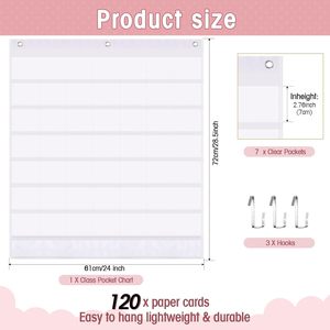 Juego de tableros de bolsillo con calendario para el aula, 120 tarjetas con información sobre el clima, las estaciones y festividades para la gestión del tiempo - Product Image 3
