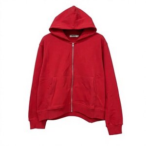 Sudadera con capucha y cremallera Emotions Never Die, unisex, oversize, estilo streetwear, con estampado en relieve, de algodón French Terry, con pedrería y logo desgastado - Product Image 6