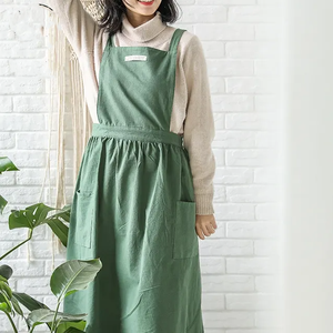 Delantal de <span class=keywords><strong>lino</strong></span> y algodón de estilo japonés Delantales de salón de Asistente de Arte de moda simple - Product Image 3