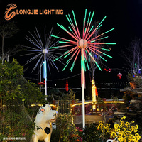 H:450CM L:250CM Grande lumière d'artifice intelligente RGB Contrôle par application Lumière LED RGB en forme d'étoile Lumière d'artifice de Noël Guirlande lumineuse