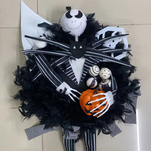 <span class=keywords><strong>Halloween</strong></span> Horror puntelli festa di festa <span class=keywords><strong>scheletro</strong></span> spaventoso ghirlanda di zucca decorativa porta d'ingresso appesa ghirlanda di <span class=keywords><strong>Halloween</strong></span> - Product Image 6