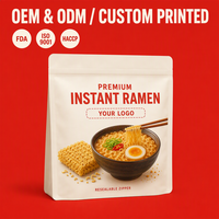 Sachets de nouilles instantanées personnalisés, imprimés, de qualité alimentaire, refermables, pour l'emballage de nouilles ramen, pour cuisine, dortoir, vente en gros