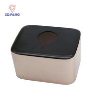 Distributeur de serviettes en plastique élégant et étanche CD PANG pour table, boîte à mouchoirs dorée