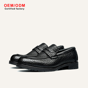 OEM Custom Light Luxury Top Grain Cowhide Breathable Waterproof Office & Career Loafers Goodyear Welt Leather Sole Comfort Men's - Product Image 1