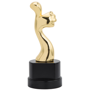 Fashion design Hot selling star catching a forma di trofeo in metallo con Base in legno per attore e attrice star model award JM28 - Product Image 1