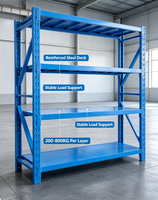 Étagère de stockage industrielle robuste à 4 niveaux réglables en acier Q235B, revêtement poudré, directement de l'usine