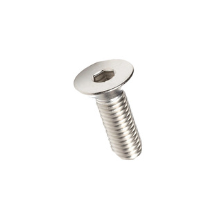 304 Stainless Steel M6 Flat Head Hex <b>Socket</b> <b>Screw</b> Class 8.8 Metric Standard Thread Plain Finish - Product Image 1