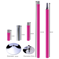 Pôle de danse portable professionnel en silicone rose de 45 mm avec extension, pour spinning statique