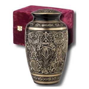 Urne funéraire en cuivre de style américain, 200 pouces cubes, taille adulte, avec gravure florale, designs personnalisables, écologique et durable - Product Image 4