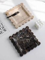 Plateau de parfum en travertin naturel, plateau d'affichage en marbre pour la décoration de luxe de la maison