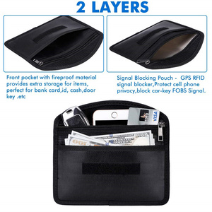Sac Faraday ignifuge avec fermeture éclair RFID clé de voiture bloqueur de Signal portefeuille pochette de protection RFID étui de protection pour téléphone portable - Product Image 3