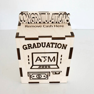 Caja de regalo de graduación de madera transfronteriza personalizada, hucha grabada, dibujo de dinero, accesorios de decoración para fiestas, artesanías de madera, carteles de pared - Product Image 6