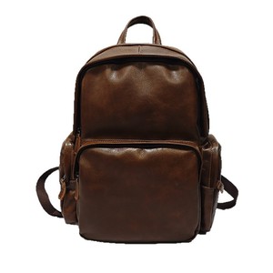 Men's Business Casual <b>Backpack</b> 42cm H 28cm L 16cm Thick Genuine Leather Laptop Bag For Travel Youth Solid Color - Product Image 3