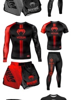 Ensemble de Survêtement d'Entraînement Venom Séchage Rapide Respirant 100% Polyester 160g Hommes Femmes UFC Boxe Gym Logo Avant Muay Thai Arts Martiaux