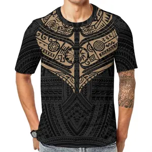 Samoan Puletasi Polynesian T Shirt For Men Wholesale Custom Print Logo Short Sleeve T Shirt Samoa Tattoo Designs Top