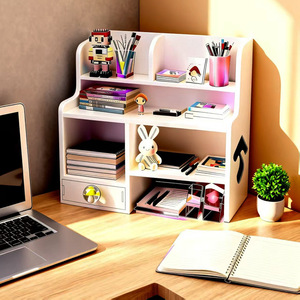 Office Organizer 4 Layers Rectangle Standing Type Desktop Storage Rack For Stationery <b>Books</b> And Small Items - Product Image 3