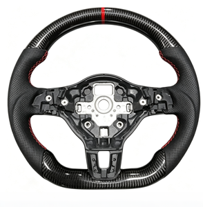 Volante Deportivo de Fibra de Carbono con Luces LED, Modelo Actualizado, para Volkswagen VW Golf MK5 MK6 MK7 7.5 <span class=keywords><strong>GTI</strong></span> GTD R Polo <span class=keywords><strong>GTI</strong></span> CC Passat Tiguan - Product Image 1