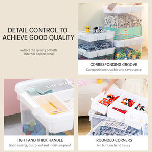 <span class=keywords><strong>Caja</strong></span> de Almacenamiento Multifuncional de Plástico de 2 Niveles para Juguetes de Niños, Organizador de Bloques con Compartimentos, Tapa Desmontable, <span class=keywords><strong>Caja</strong></span> de Herramientas de 16L/17QT - Product Image 4