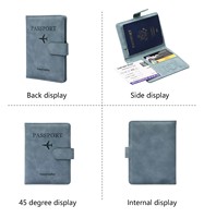 Oferta Especial: Juego de Porta Pasaportes y Etiqueta de Equipaje Impermeables y Elegantes, con Bloqueo RFID, Cartera de Viaje de Cuero PU, Organizador de Pasaportes