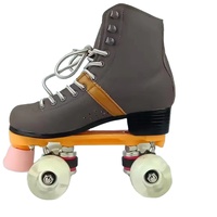 Patins à roulettes et quad YSMLE haut de gamme professionnels avec empeigne en cuir, châssis en aluminium, roues en PU, roulements ABEC-9 en acier au carbone