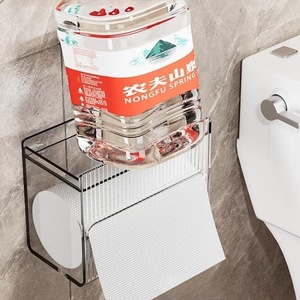 Wandgemonteerde Tissuehouder Zonder Sporen Sticker Trekkoord Doos Plastic Multifunctioneel Toiletpapier Doos Groot Formaat - Product Image 6