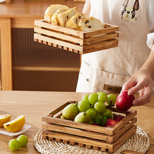 Cesto in <span class=keywords><strong>Legno</strong></span> d'Ulivo <span class=keywords><strong>di</strong></span> Alta Qualità per Cucina, Contenitore Rettangolare per Pane e Frutta, Vendita all'Ingrosso - Product Image 4