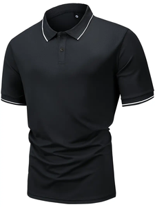 Dropshipping logotipo personalizado verano hombres moda solapa manga corta Golf camiseta adecuada para entretenimiento comercial - Product Image 3