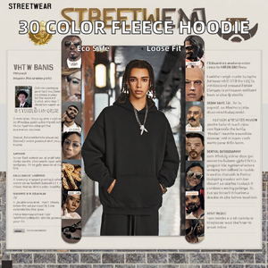 Sudadera con Capucha FOXA de Forro Polar Sólido de 30 Colores para Invierno, Unisex, 345GSM, Oversize, Estilo Urbano, Ecológica, Transpirable, Sin Cordón, Lista para el Gimnasio - Product Image 2