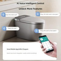 WC intelligent couleur, entièrement automatique, monobloc, en céramique, à poser au sol, avec chauffage électrique et siphon en P inclus