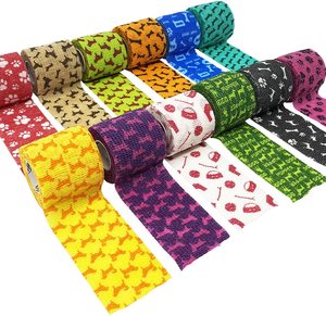 Perban Elastis Perekat Diri Tahan Air Custom Print, Perban Elastis Bernapas untuk Hewan Peliharaan, Perban Vet Wrap untuk Hewan - Product Image 5