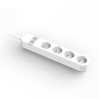 Enchufe Inteligente WiFi USB para Pared Europeo, Mini Interruptor de Enchufe Americano, 15A, 4 Tomas, 2 Puertos USB para el Hogar