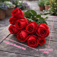 Buket Mawar Buatan Romantis untuk Hadiah Hari Valentine, Hari Ibu, Bunga Sutra Dekoratif untuk Ulang Tahun, Dekorasi Rumah
